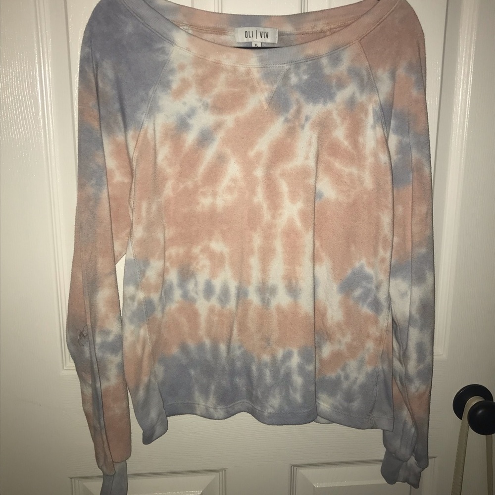 Tie dye long sleeve sweater